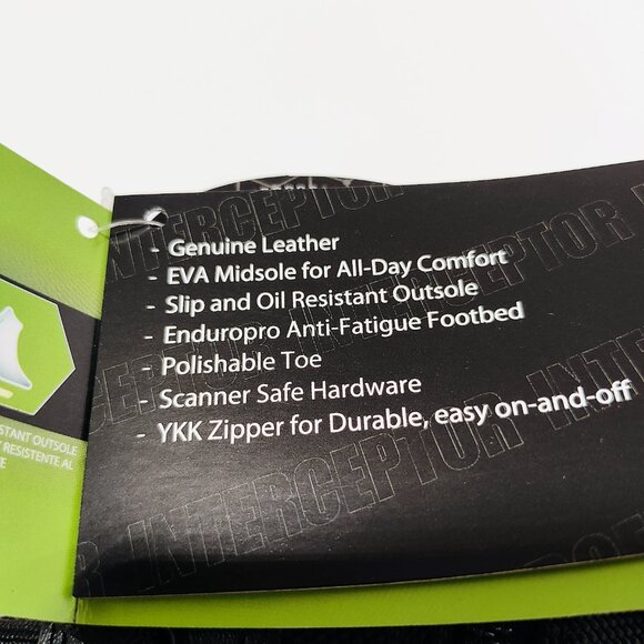 Interceptor Men's 8.5 Guard Zippered Soft Toe Tactical Black Boots NWT - Picture 15 of 16